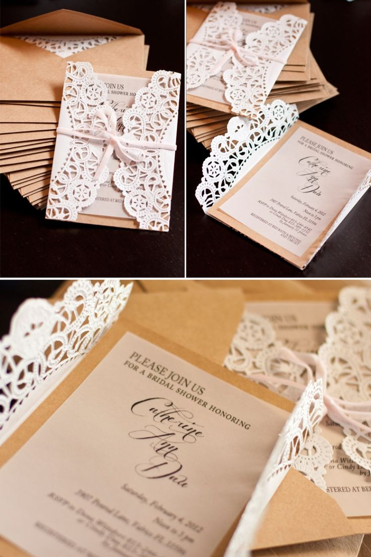 Wedding Invites DIY
 Lace Doily DIY Wedding Invitations Mrs Fancee