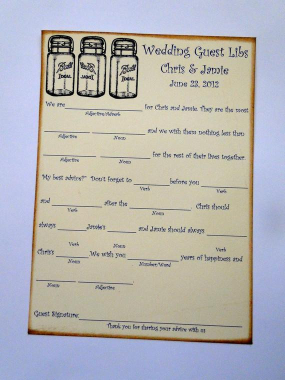 Wedding Mad Libs Guest Book
 Unavailable Listing on Etsy
