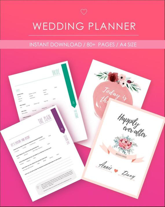 Wedding Planner Binder DIY
 Printable Wedding Planner DIY Wedding Binder Wedding