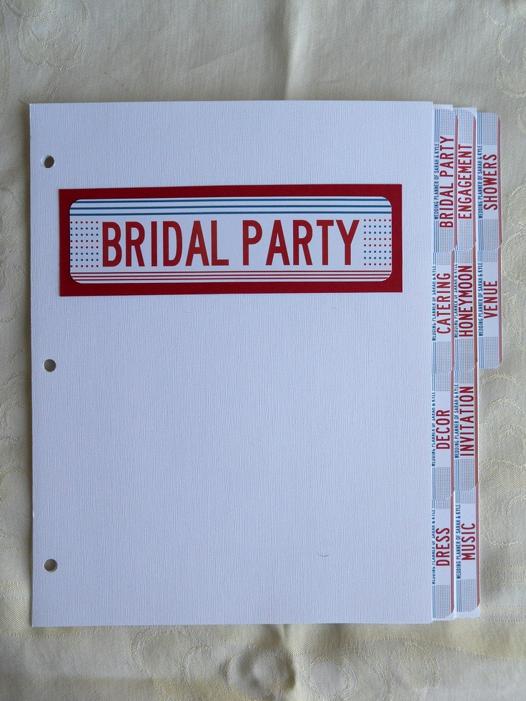 Wedding Planning Binder DIY
 Wedding Binder Dividers