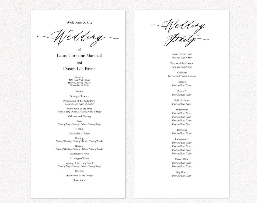 Wedding Program DIY Template
 DIY Wedding Programs · Wedding Templates and Printables