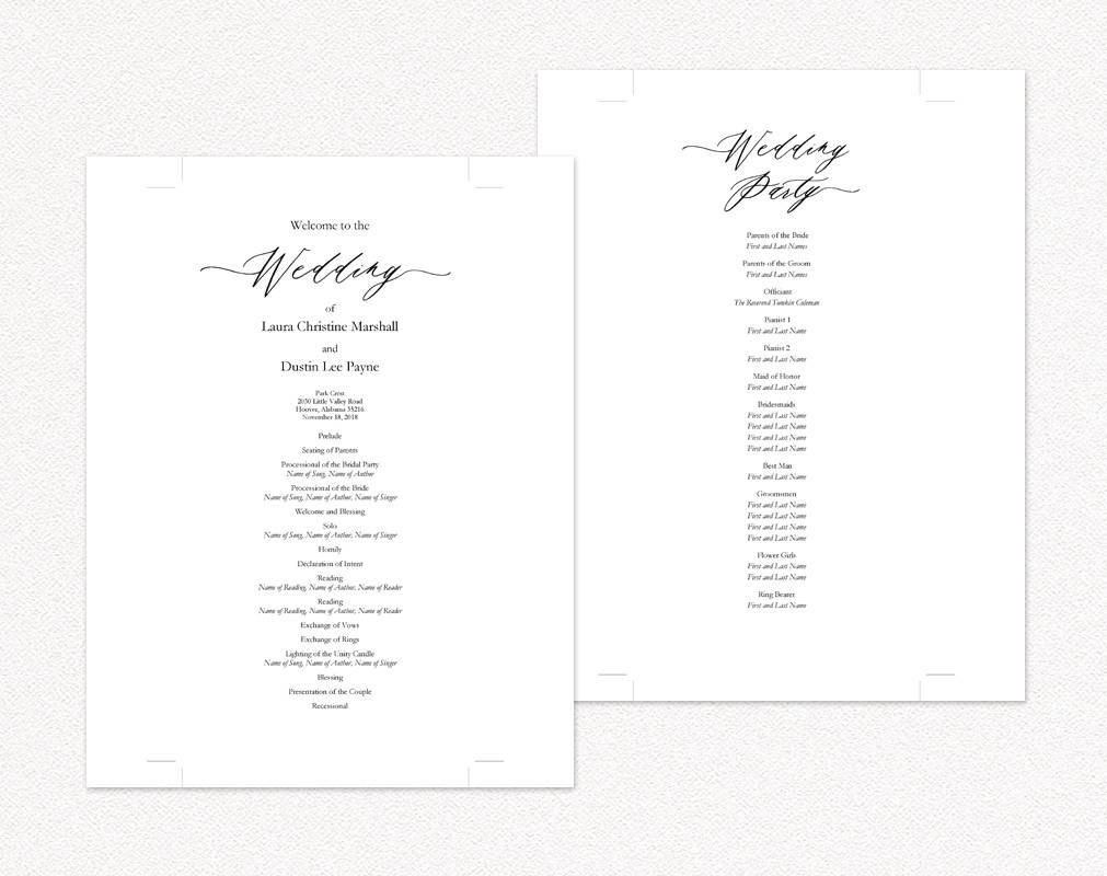 Wedding Program DIY Template
 DIY Wedding Programs · Wedding Templates and Printables