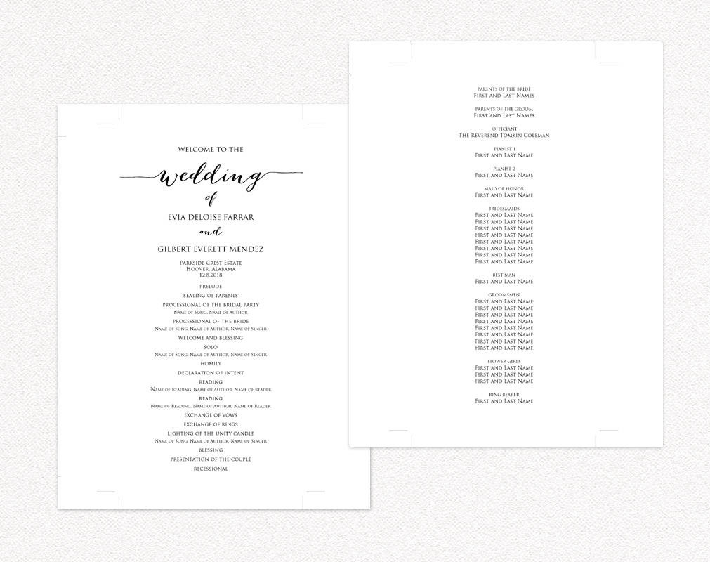 Wedding Program DIY Template
 Wedding Programs · Wedding Templates and Printables