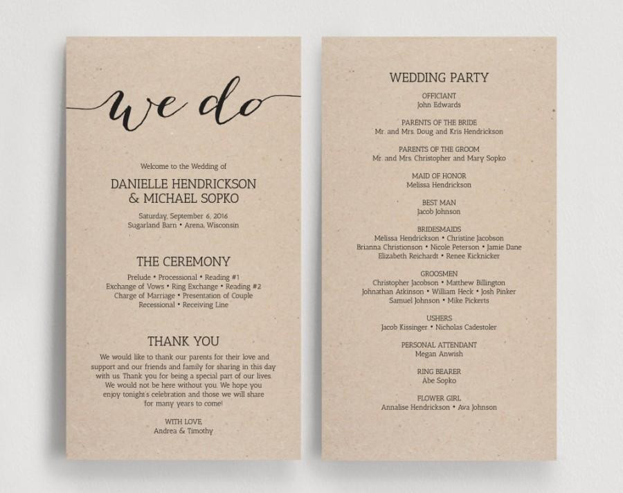 Wedding Program DIY Template
 Wedding Programs Printable Template Printable Program