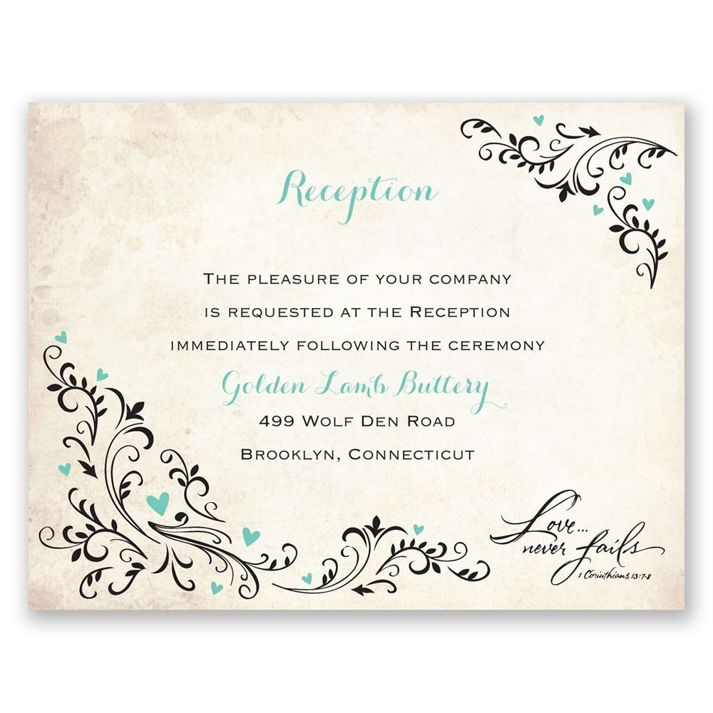 Wedding Reception Invitation Wording
 Blossoming Love Reception Card