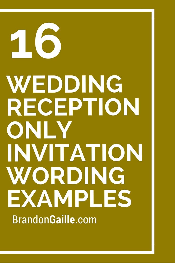 Wedding Reception Invitation Wording
 16 Wedding Reception ly Invitation Wording Examples