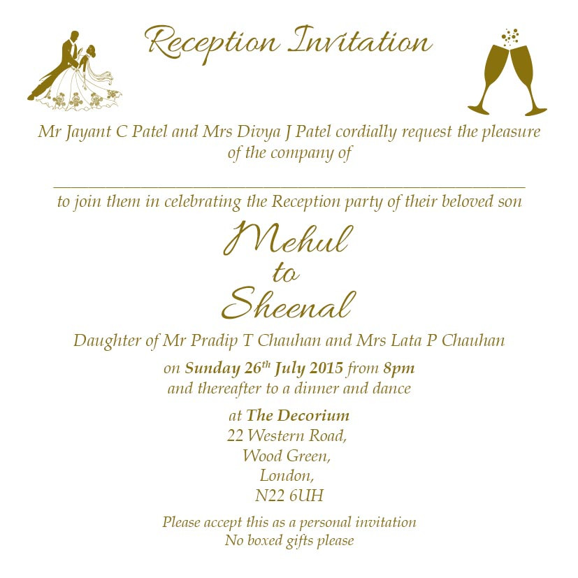 Wedding Reception Invitation Wording
 Wedding Reception Invitation Wordings here to view