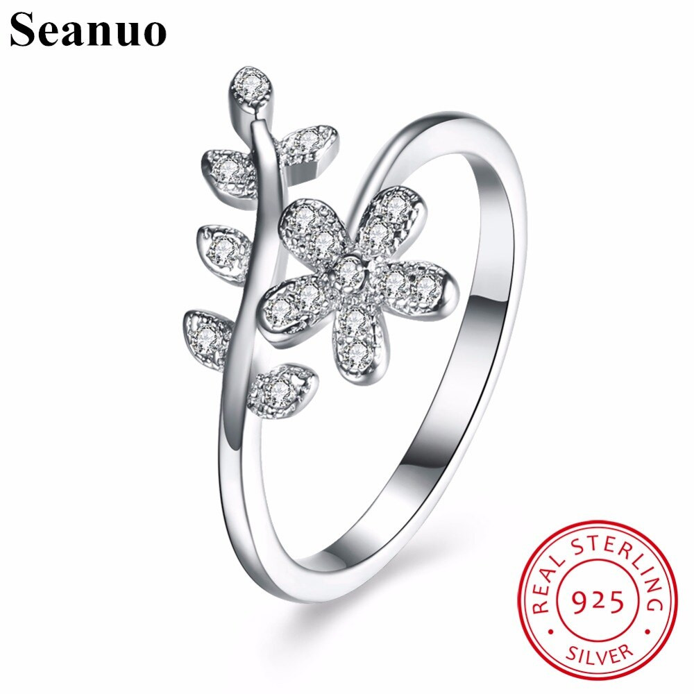 Wedding Ring Brands
 Seanuo Original Sterling Silver Leaf Shape Women Wedding