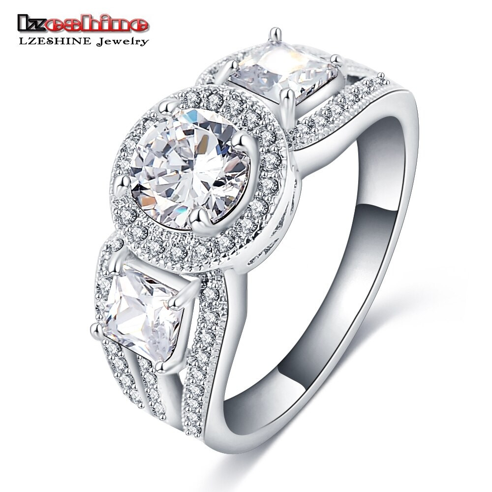 Wedding Ring Brands
 LZESHINE Brand 2016 New Style Engagement Ring Silver Color