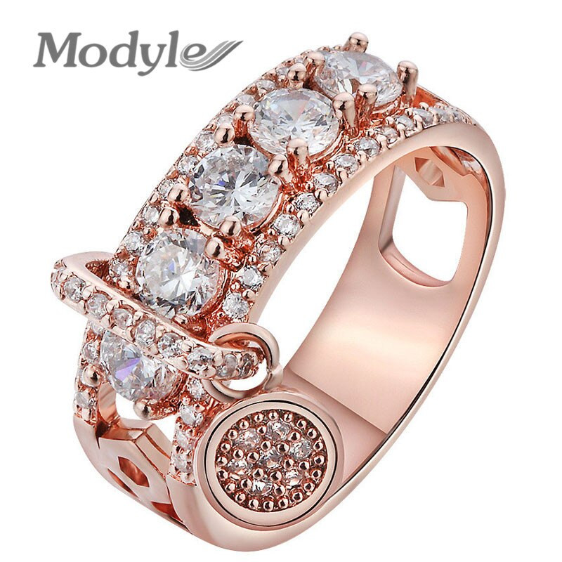 Wedding Ring Brands
 Modyle 2019 New Brand CZ Stone Wedding Ring Gold Silver