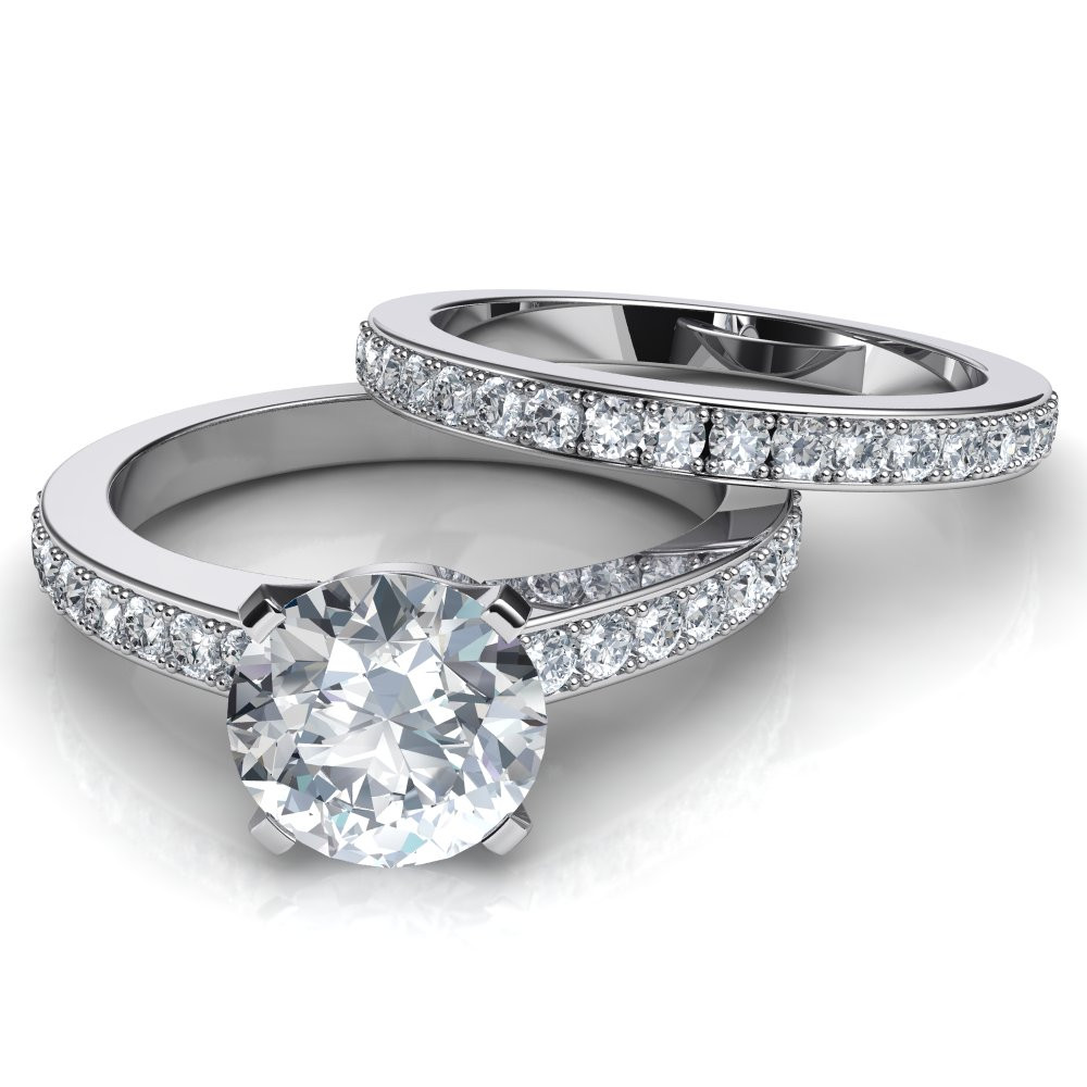 Wedding Ring Set
 Novo Round Brilliant Diamond Engagement Ring & Matching