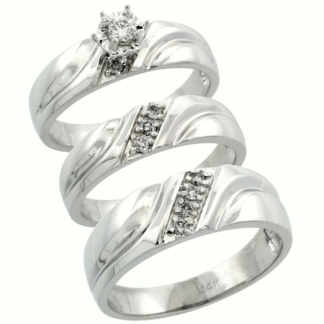 Wedding Ring Sets For Him And Her Cheap
 Get Most Brilliant 3 Piece Wedding Ring Sets for