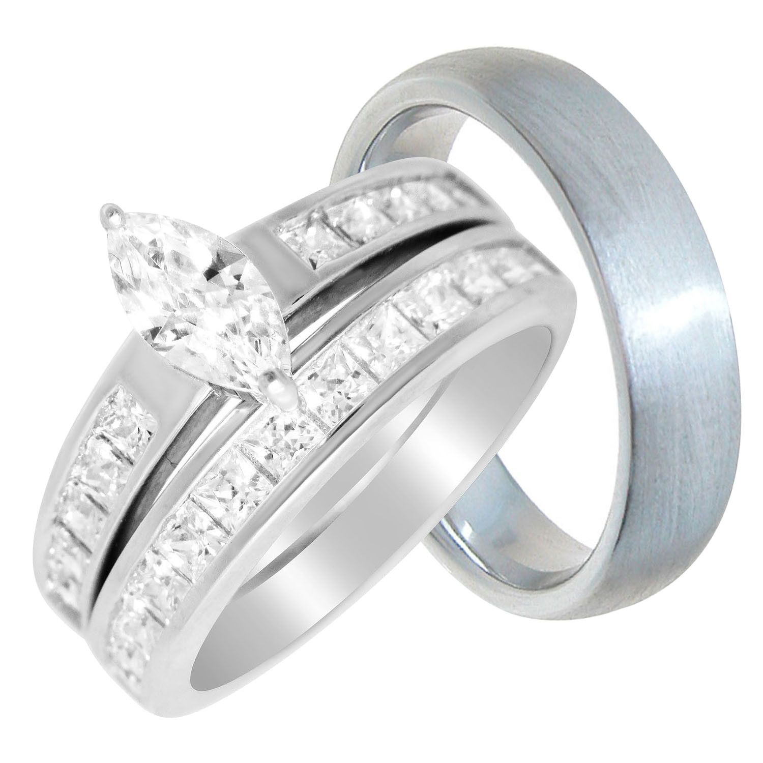 Wedding Ring Sets For Him And Her Cheap
 LaRaso & Co His Hers Wedding Rings Set Cheap Wedding