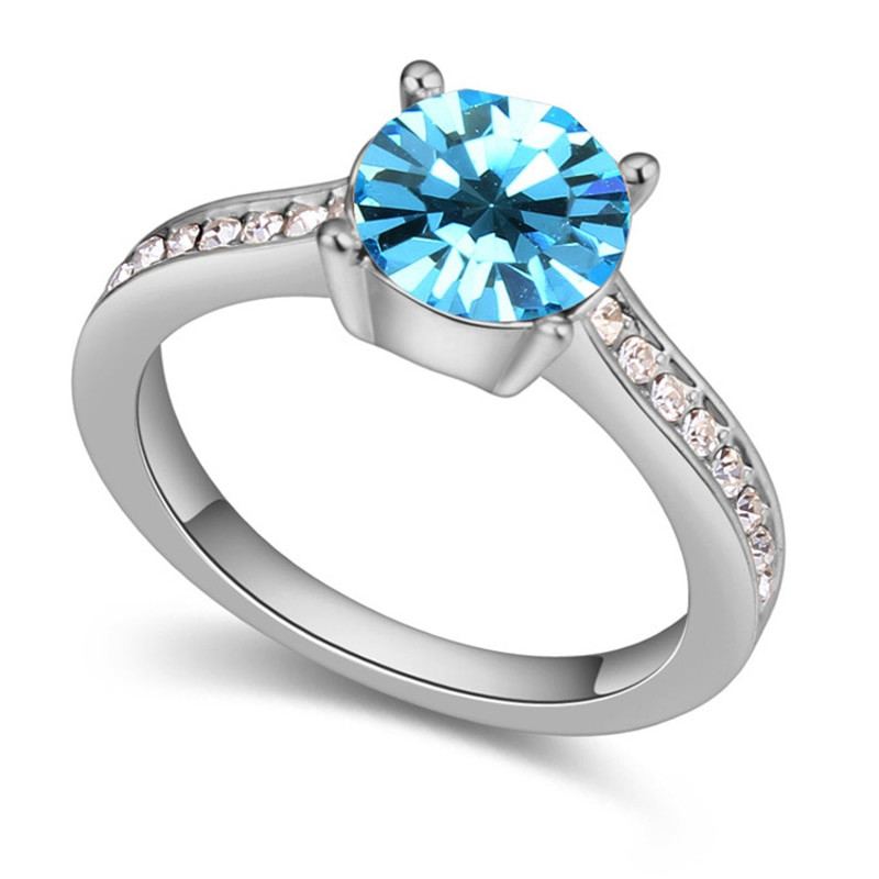 Wedding Rings Cheap
 Simple Engagement Ring Cheap Rings For Women Blue Austrian