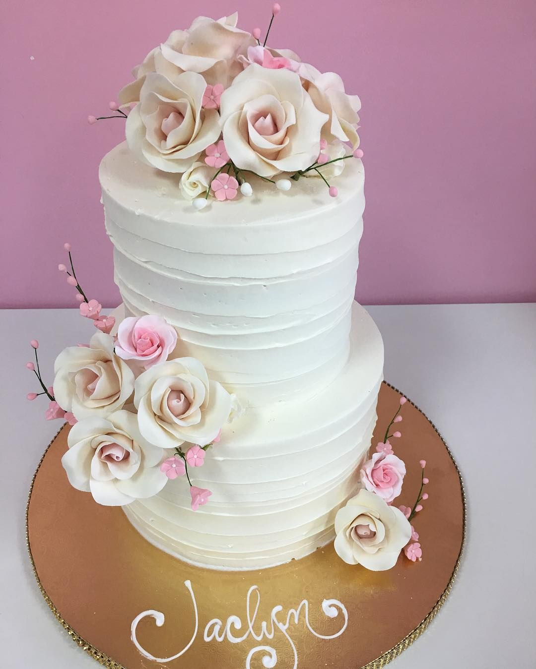 Wedding Shower Cake Ideas
 A beautiful buttercream bridal shower cake with sugar