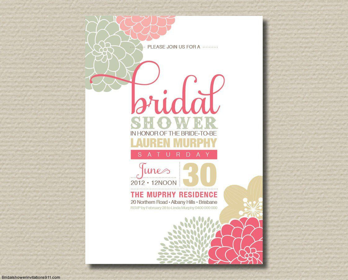 Wedding Shower Invitations Wording
 Bridal shower invitation wording