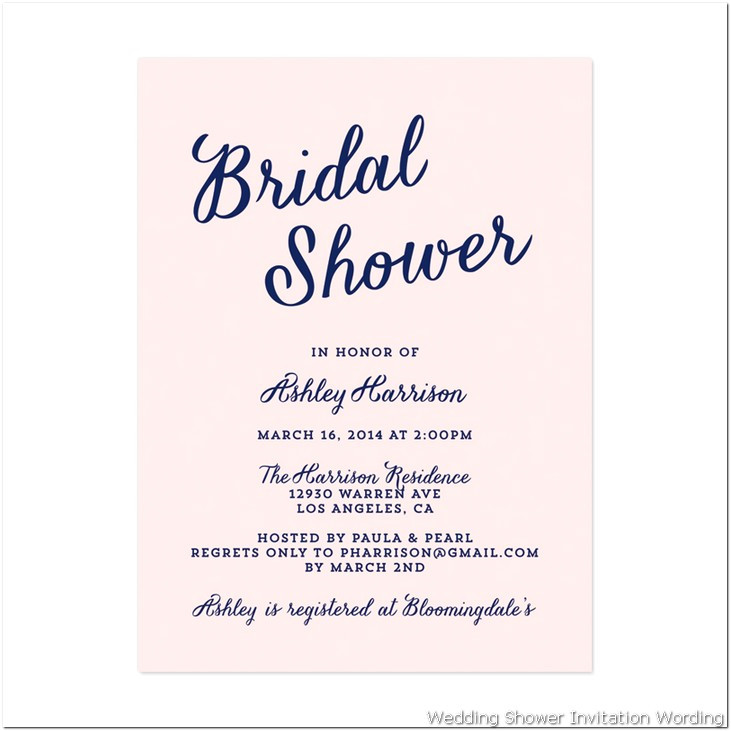 Wedding Shower Invitations Wording
 Bridal Shower Invitation Wording