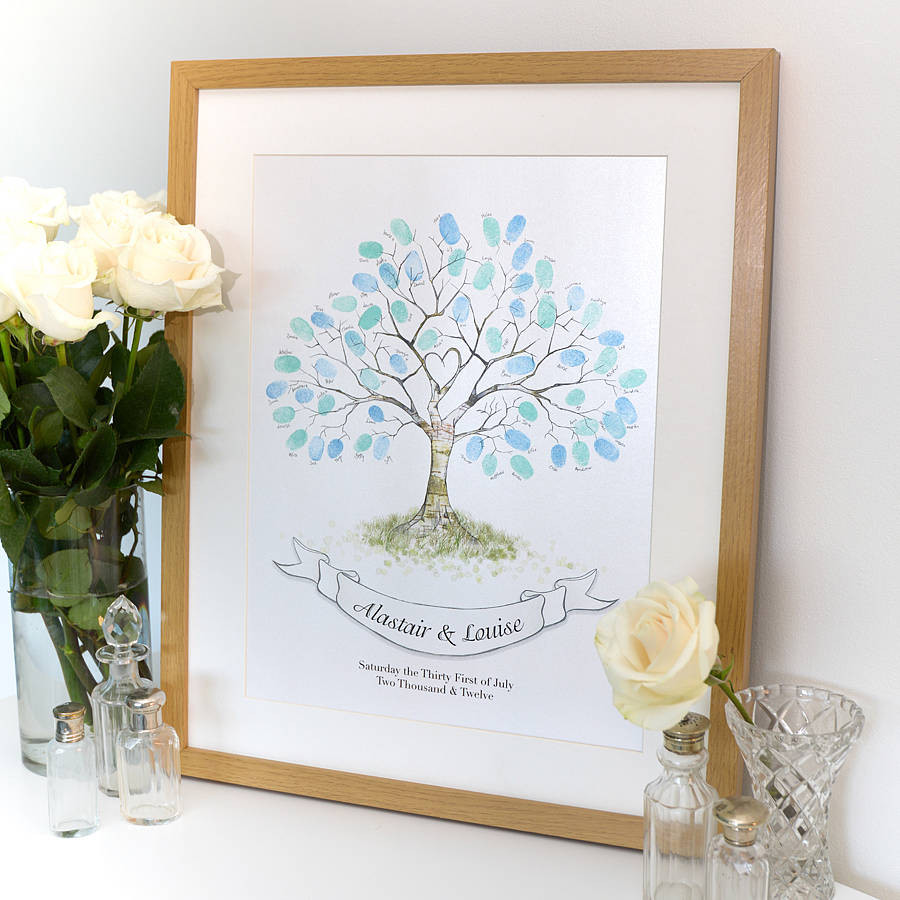 Wedding Stationery Guest Book
 wedding fingerprint tree guest book by lillypea event