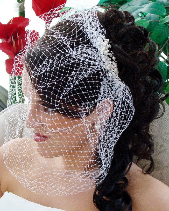 Wedding Veil Combs
 Pearl and Rhinestone Wedding Veil b Elegant Bridal