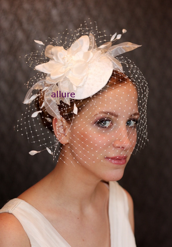 Wedding Veil Hat
 BIRDCAGE VEIL wedding hat fabulous headdress bridal hat