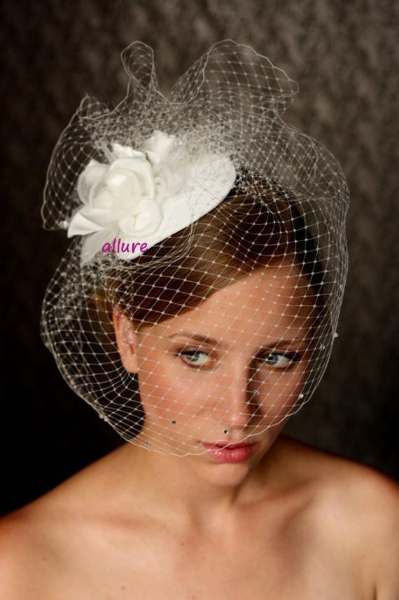 Wedding Veil Hat
 Items similar to Wedding vintage style BIRD CAGE VEIL