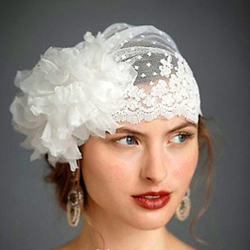 Wedding Veil Hat
 2017 Swiss Dot Tulle Veil Hat With Handmade Flower Lace