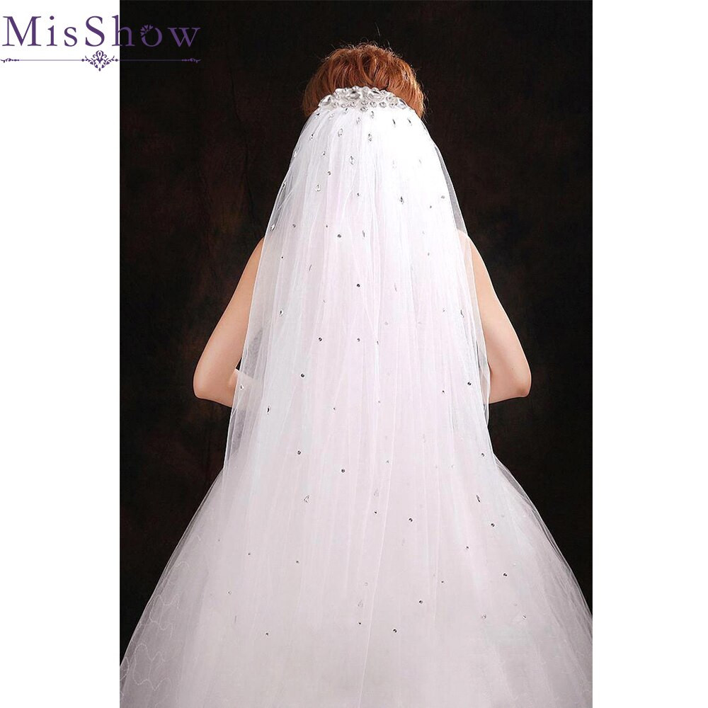 Wedding Veil Prices
 New Arrival Sequined Sparkly Tulle White Bridal Veil Cheap