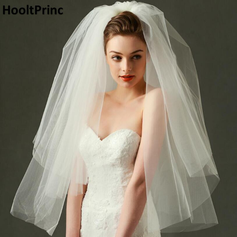 Wedding Veil Prices
 Europe Style Princess Bridal Veil 2017 Puffy Simple Beige