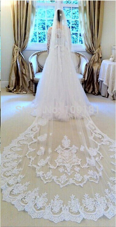 Wedding Veil Prices
 New Beautiful Lace Edge 3m Long Wedding Dresses Veil For