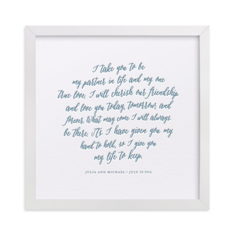 Wedding Vows With Children
 Your Vows as a Letterpress Art Print Kids Drawn Art by