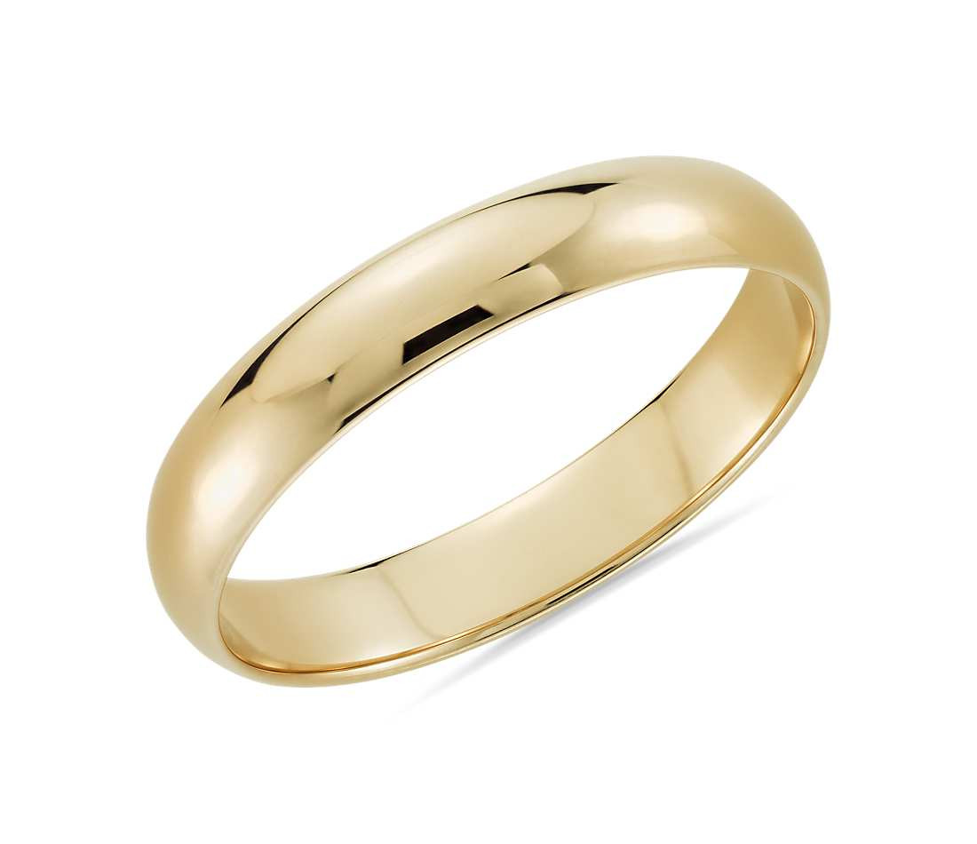 Weddings Rings
 Classic Wedding Ring in 14k Yellow Gold 4mm