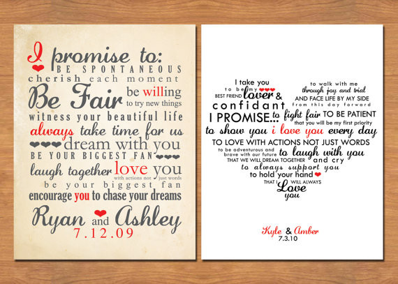 Weddings Vows
 Wedding Vow Keepsake What Would Yours Say