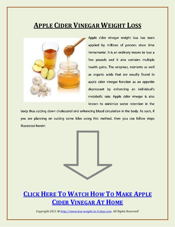 Weight Loss With Apple Cider Vinegar
 Find Out More About Apple Cider Vinegar Weight Loss