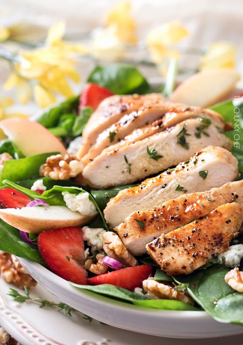 Wendy'S Grilled Chicken Salad
 Grilled Chicken Strawberry Spinach Salad The Chunky Chef