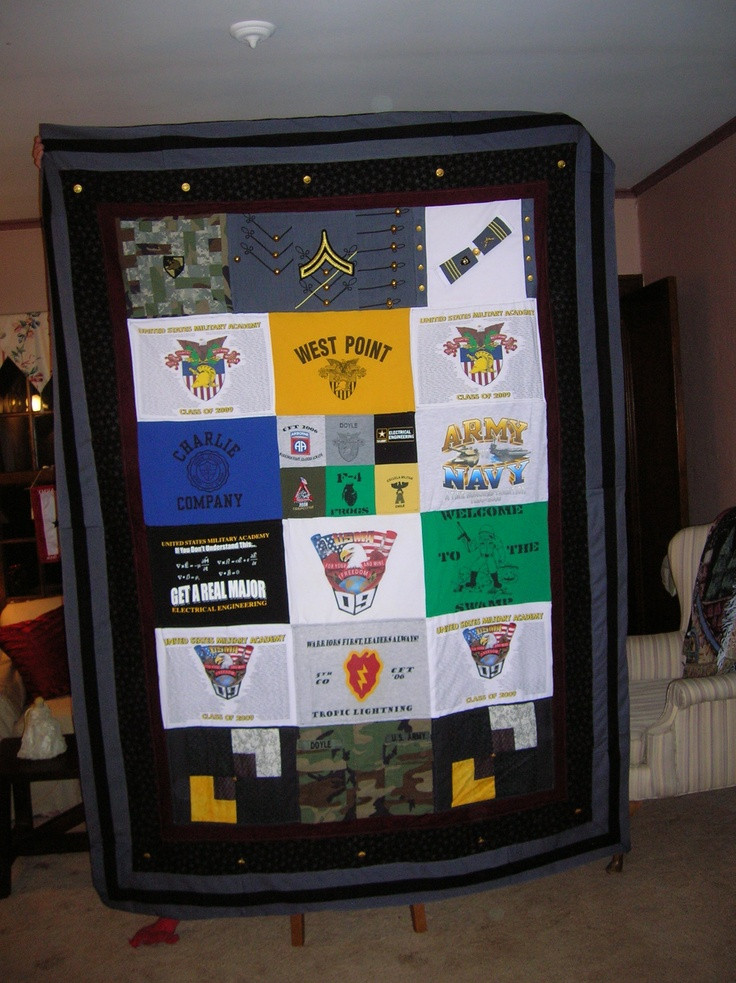 West Point Graduation Gift Ideas
 I made this quilt for my son from West Point uniforms and