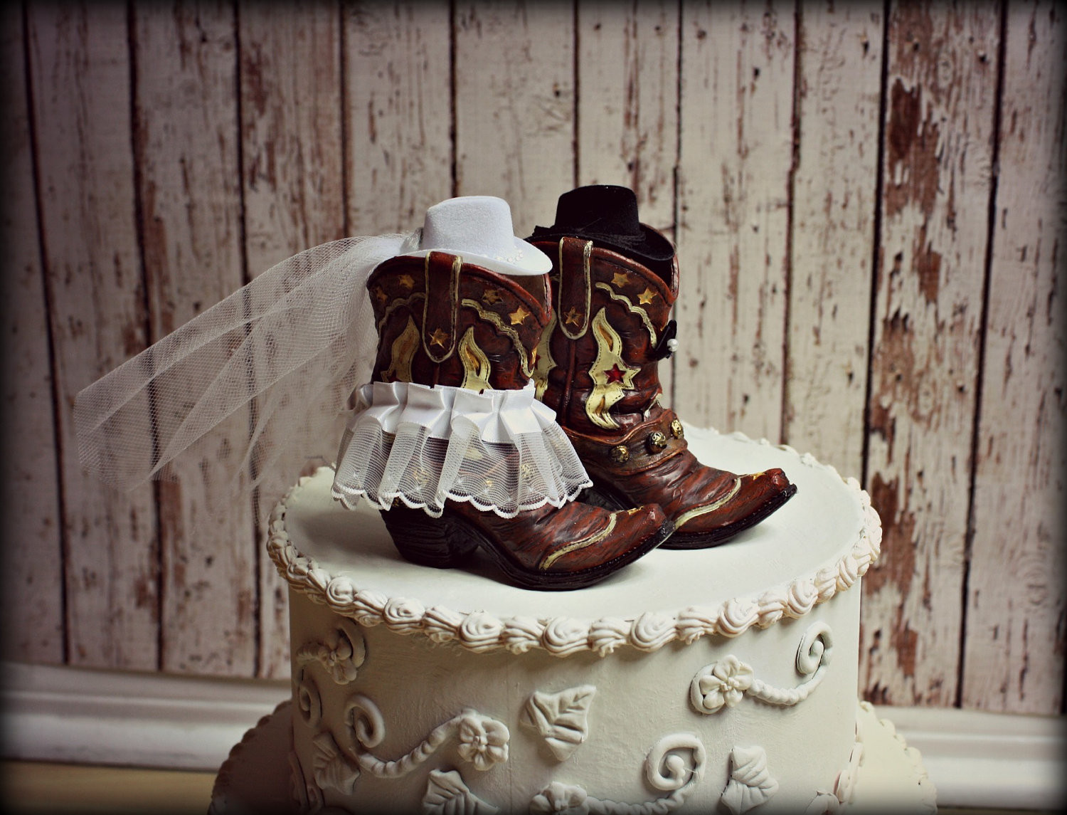 Western Wedding Cake Toppers
 Cowboy Boots Wedding Cake Topper Western by MorganTheCreator