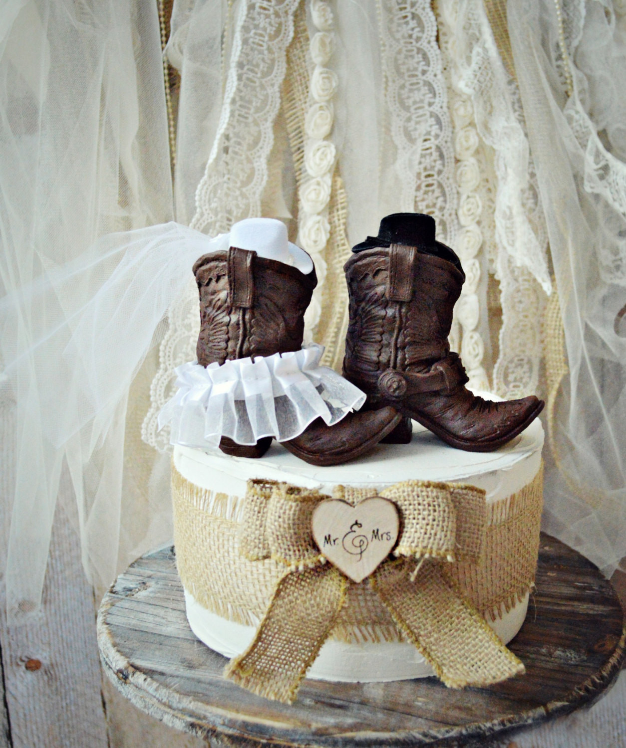 Western Wedding Cake Toppers
 Cowboy Boots Wedding Cake Topper Western Themed Wedding