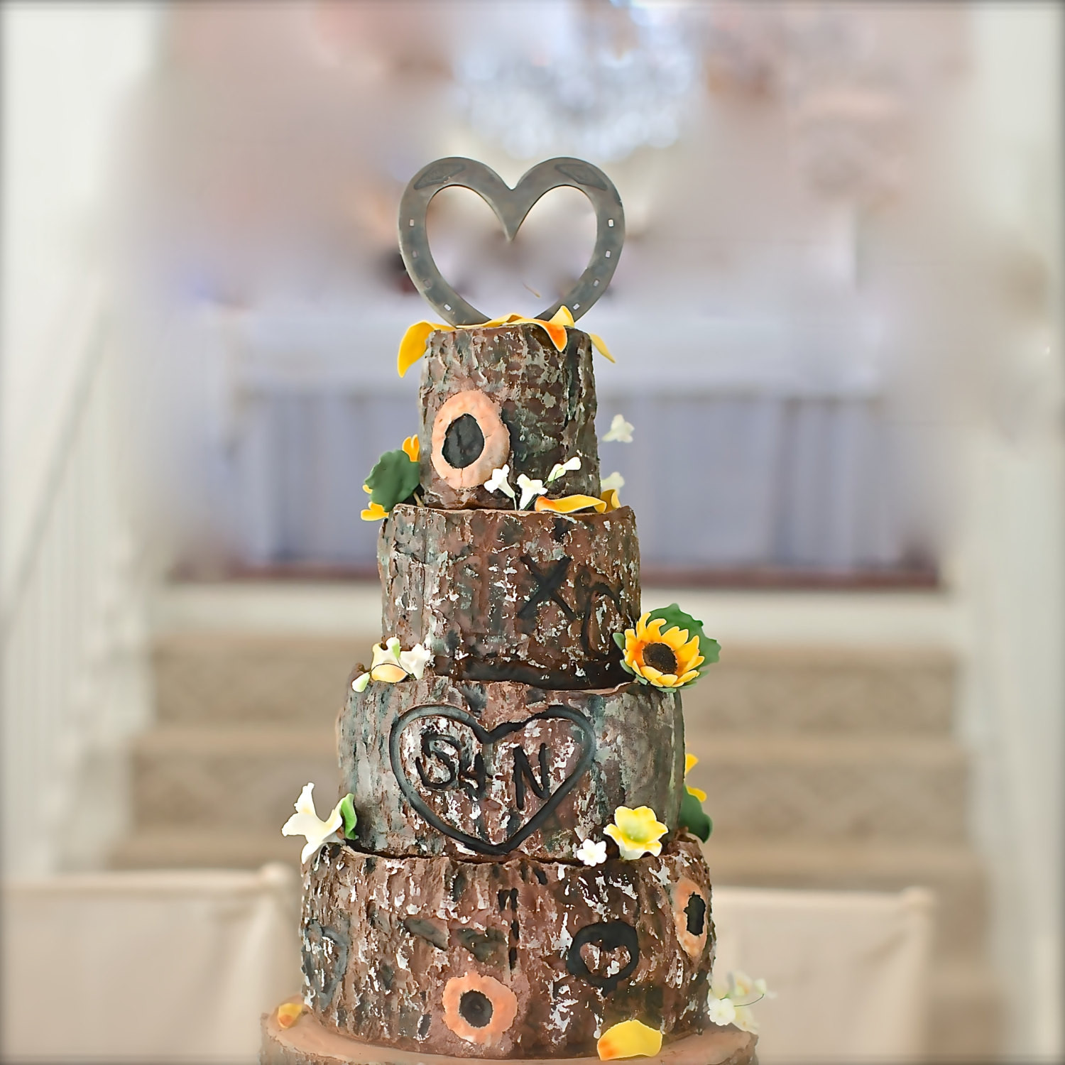 Western Wedding Cake Toppers
 Western theme wedding cake topper HORSESHOE heart