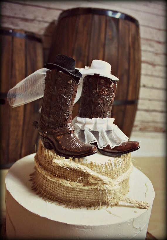 Western Wedding Cake Toppers
 Cowboy Boots Wedding Cake Topper Western Themed