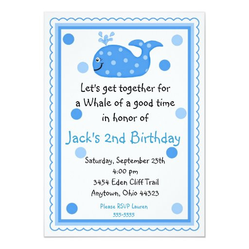 Whale Birthday Invitations
 Whale Birthday Invitations