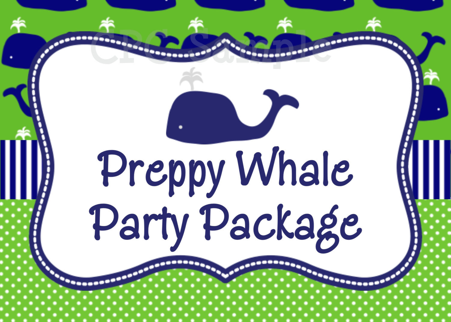 Whale Birthday Invitations
 Preppy Whale Birthday Invitation Party by eWhimsyChick