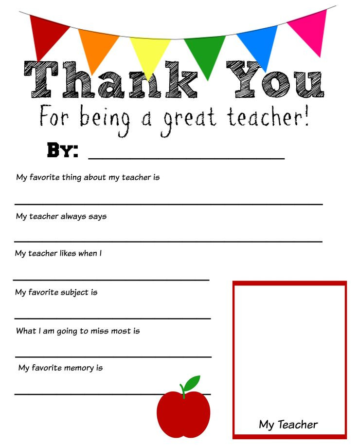 Where Can I Get Free Christmas Gifts For My Child
 Thank You Teacher Printable