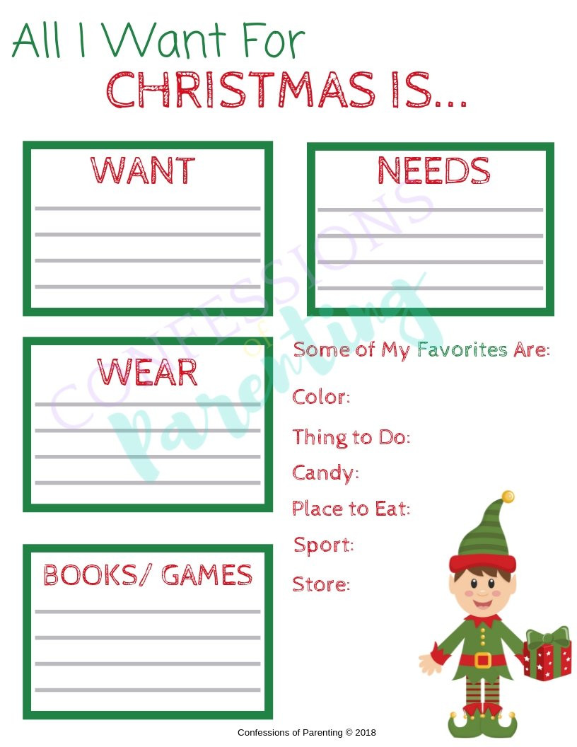 Where Can I Get Free Christmas Gifts For My Child
 Christmas Wish List Free Printable Confessions of Parenting