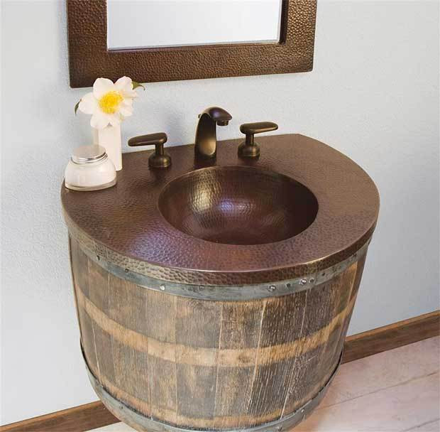 Whiskey Barrel Bathroom Vanity
 10 Reclaimed Wine Whiskey Barrel Vanities Real Country