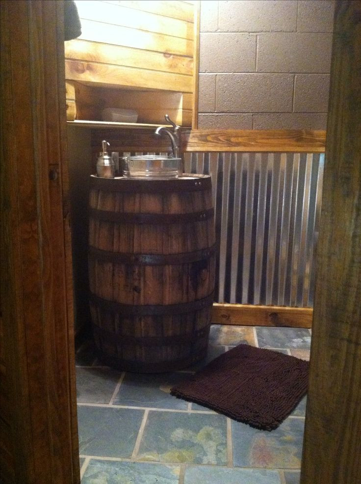 Whiskey Barrel Bathroom Vanity
 Whiskey barrel sink rustic bathroom Hunter