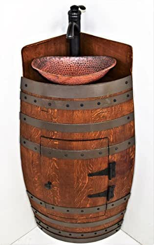 Whiskey Barrel Bathroom Vanity
 Amazon Mini Oak Wine Whiskey Barrel Corner Bathroom