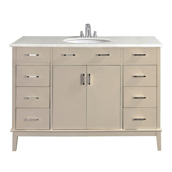 White 48 Inch Bathroom Vanities
 WYNDENHALL Oxford White 48 inch Bath Vanity with 2 Doors