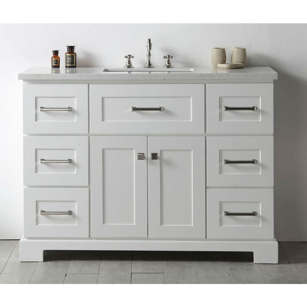 White 48 Inch Bathroom Vanities
 Shop Legion Quartz Top White 48 inch Single Bathroom