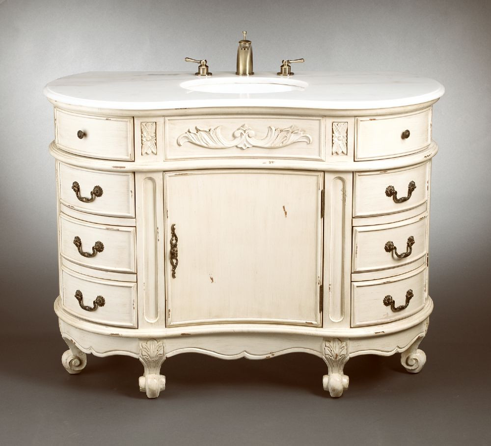 White 48 Inch Bathroom Vanities
 48 inch Enna Vanity Side Drawers Vanity