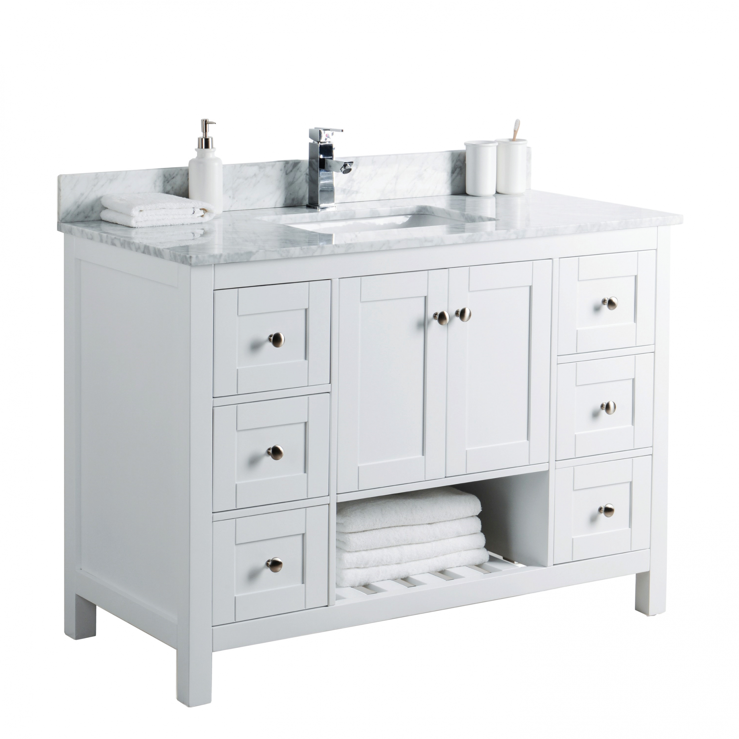 White 48 Inch Bathroom Vanities
 48" Taiya Bathroom Vanity in Toga White – Broadway Vanities